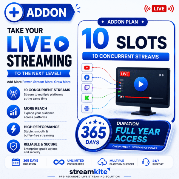 10 Extra Concurrent Streams Annual - Video Streaming Service