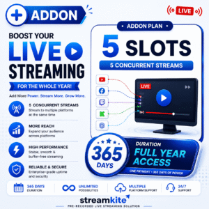 5-slots-addon-365-days 5 Extra Concurrent Streams Annual - Video Streaming Service